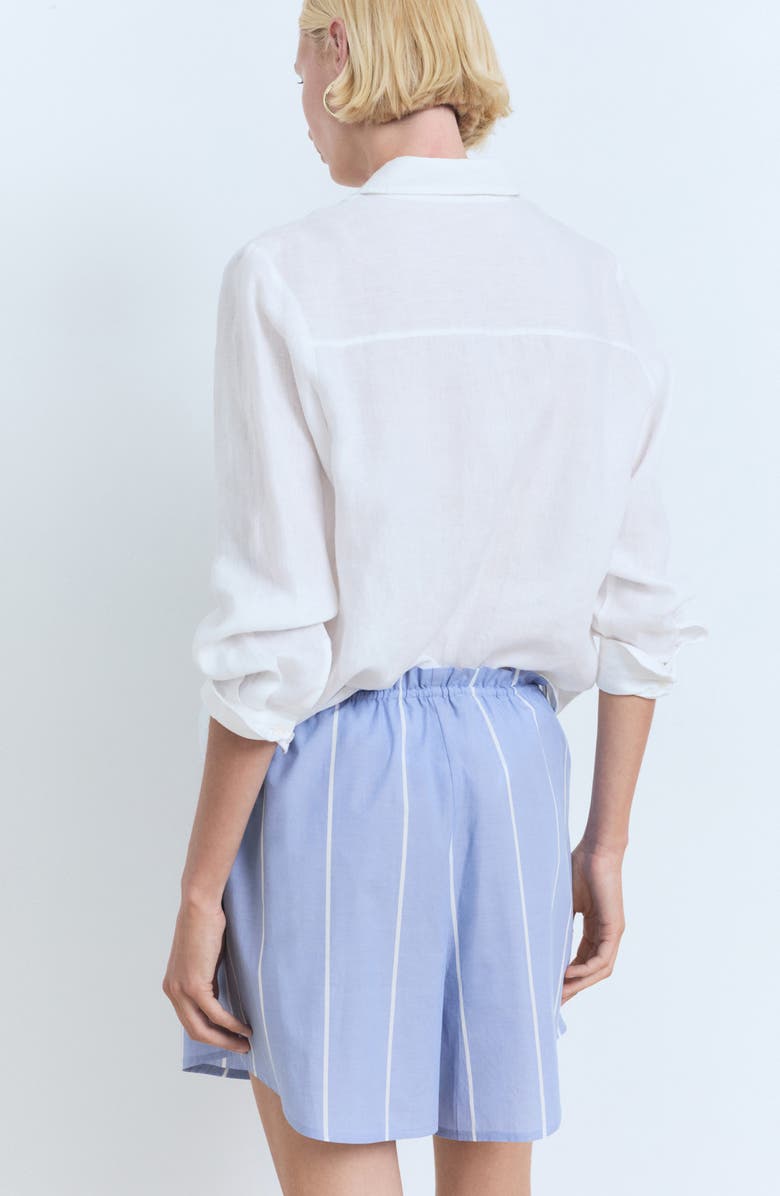 MANGO Stripe Cotton Shorts, Alternate, color, Blue