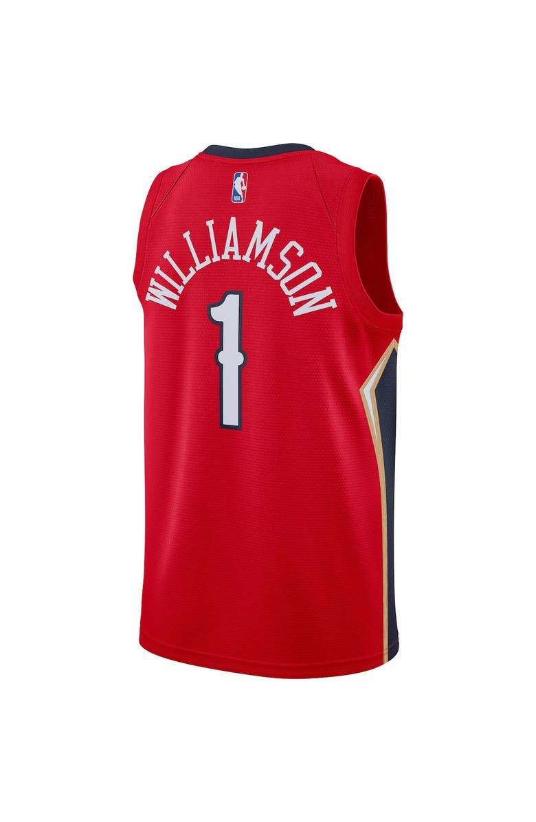 Jordan Brand Men's Jordan Brand Zion Williamson Red New Orleans Pelicans 2020/21 Swingman Jersey - Statement Edition, Alternate, color,