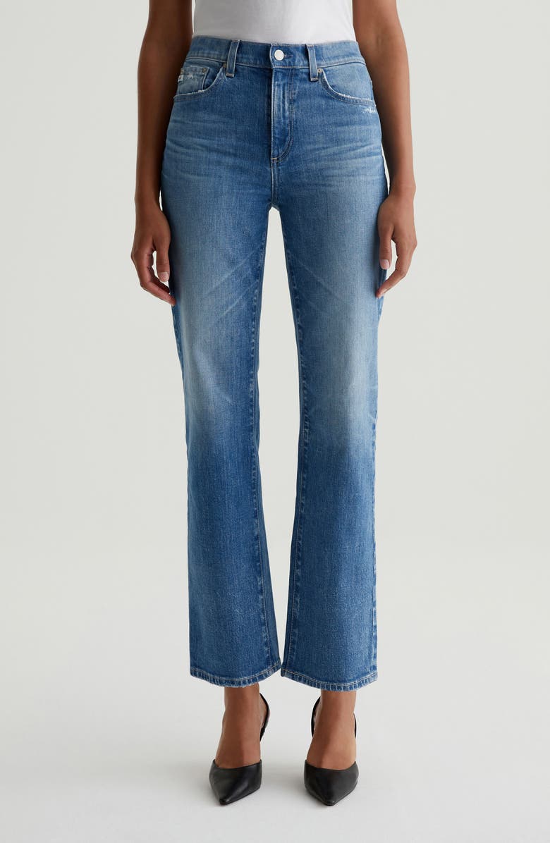 AG Brinley Mid Rise Classic Straight Leg Jeans, Main, color, Grand Central