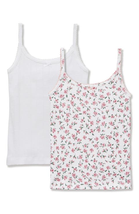 Kids' 2-Pack Assorted Pima Cotton Pointelle Camisoles (Little Kid & Big Kid)