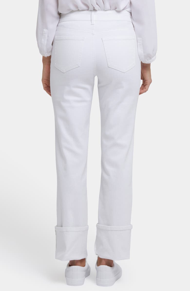 NYDJ Marilyn Wide Cuff Straight Leg Jeans, Alternate, color, Optic White