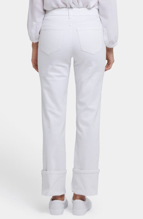 Nydj Marilyn Wide Cuff Straight Leg Jeans In Optic White