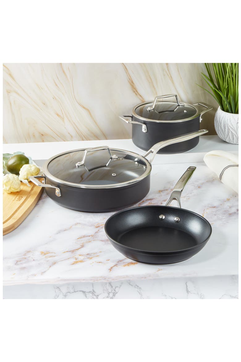 Essentials 5-Piece Non-Stick Cookware Set, Alternate, color, BLACK