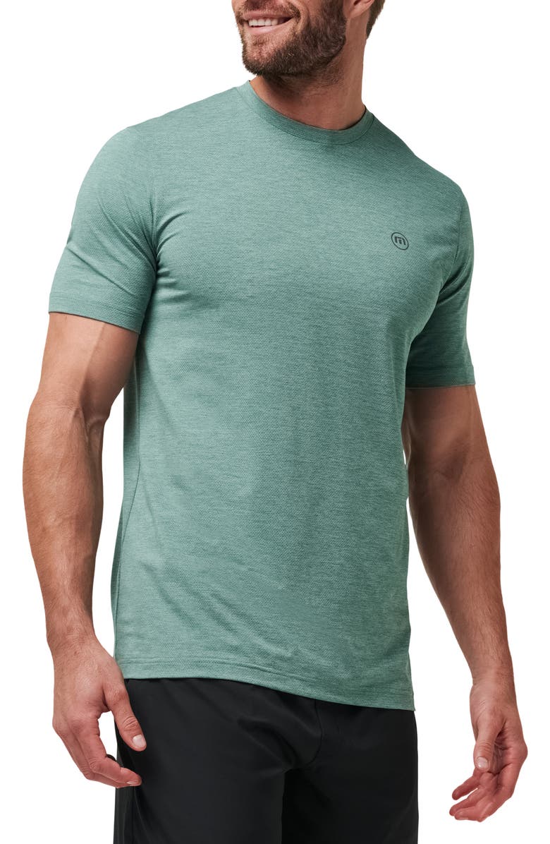 TravisMathew Scenic Vista Logo T-Shirt, Alternate, color, Heather Silver Pine