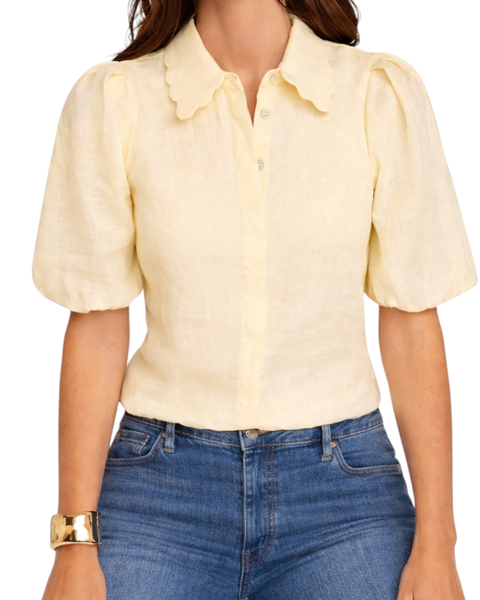 Puff Sleeve Shirt With A Collar