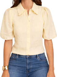 MINT VELVET Puff Sleeve Shirt With A Collar