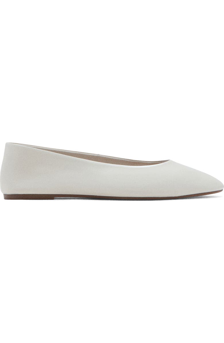 MANGO Leather Ballet Flat, Alternate, color, Ecru