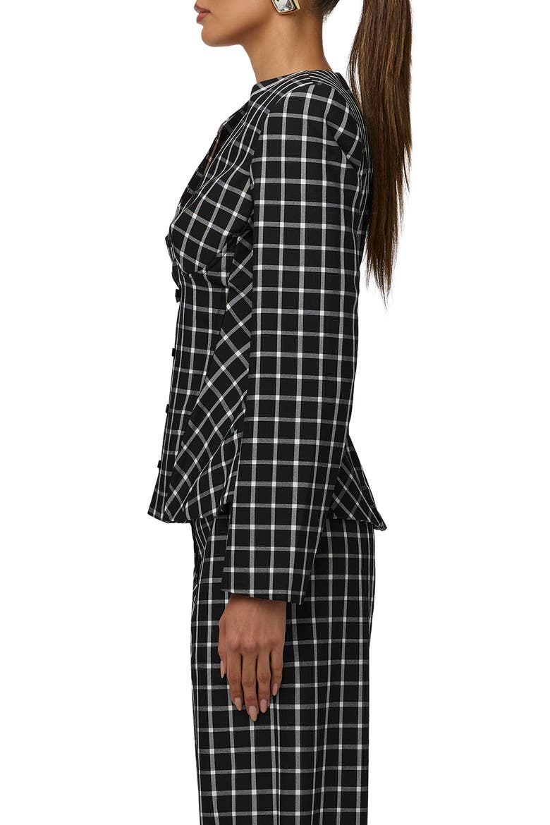 Check Suiting Blazer with Satin Bows, Alternate, color, NOIR PLAID