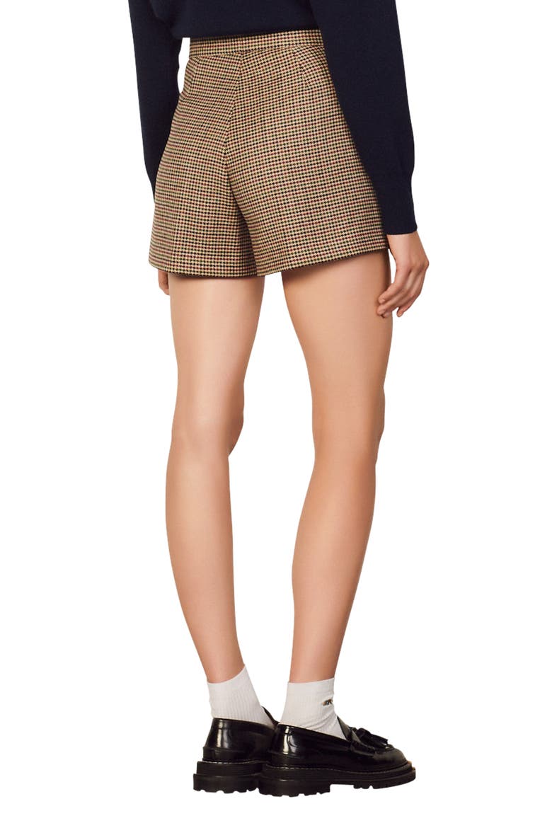 Prince Houndstooth Wool Blend Shorts, Alternate, color, RED - GREEN