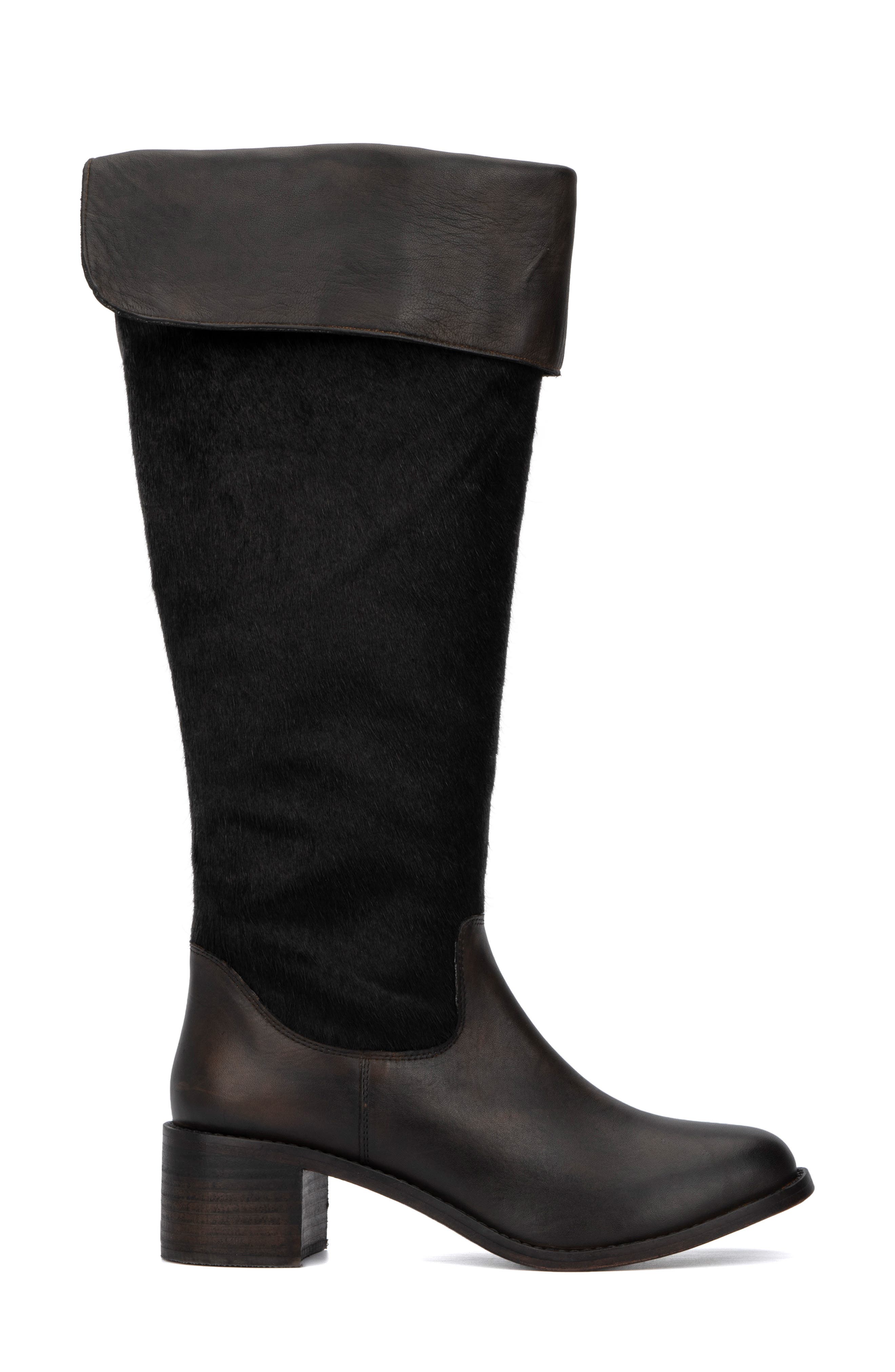 VINTAGE FOUNDRY Anastasia Faux Hair Tall Boot, Alternate, color, Brown