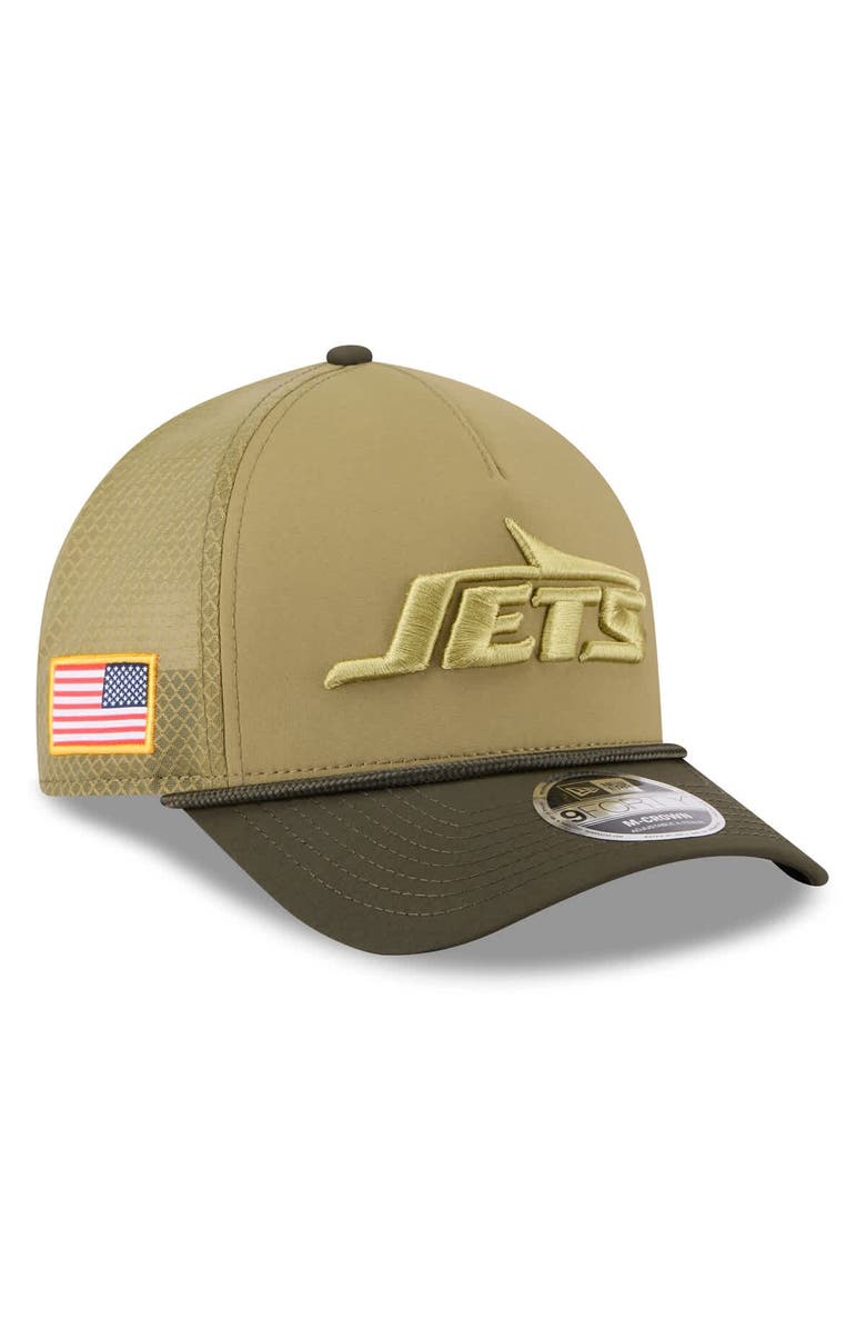 New Era Men
s New Era  Green New York Jets 2025 Salute to Service 9FORTY A-Frame M-Crown Adjustable Hat, Main, color, Green