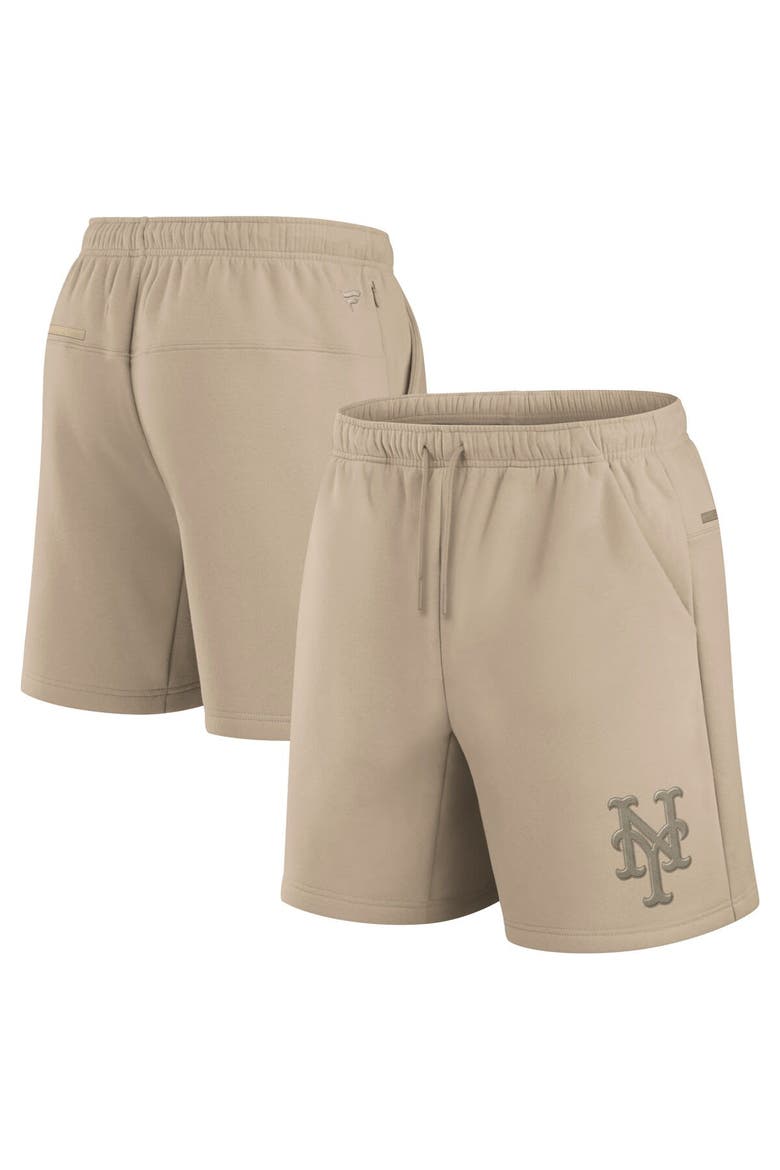 Unisex Fanatics Signature Khaki New York Mets Elements Super Soft Fleece Shorts, Main, color, Khaki
