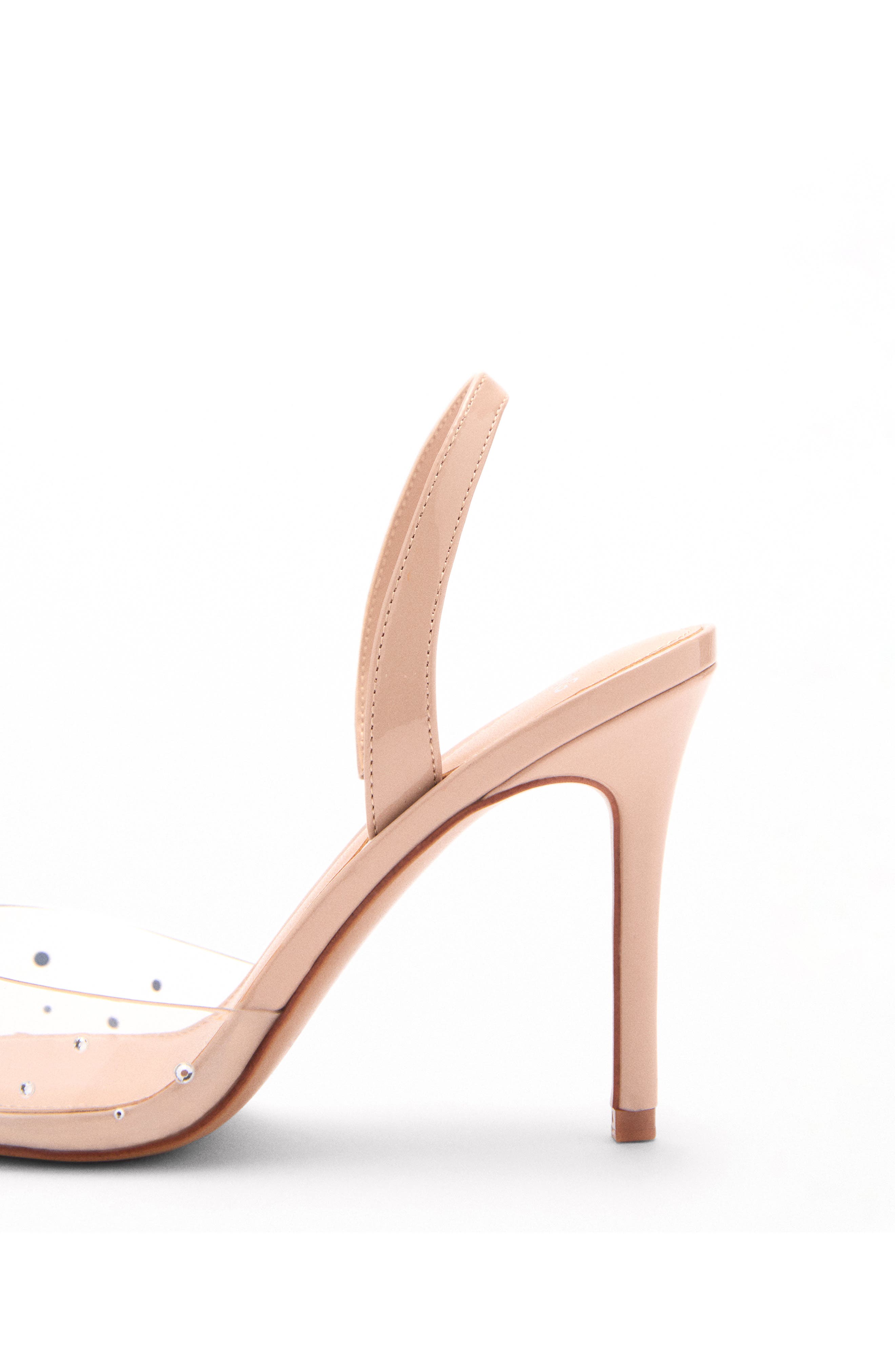 MANGO Transparent Rhinestone Pointed Toe Pump, Alternate, color, 