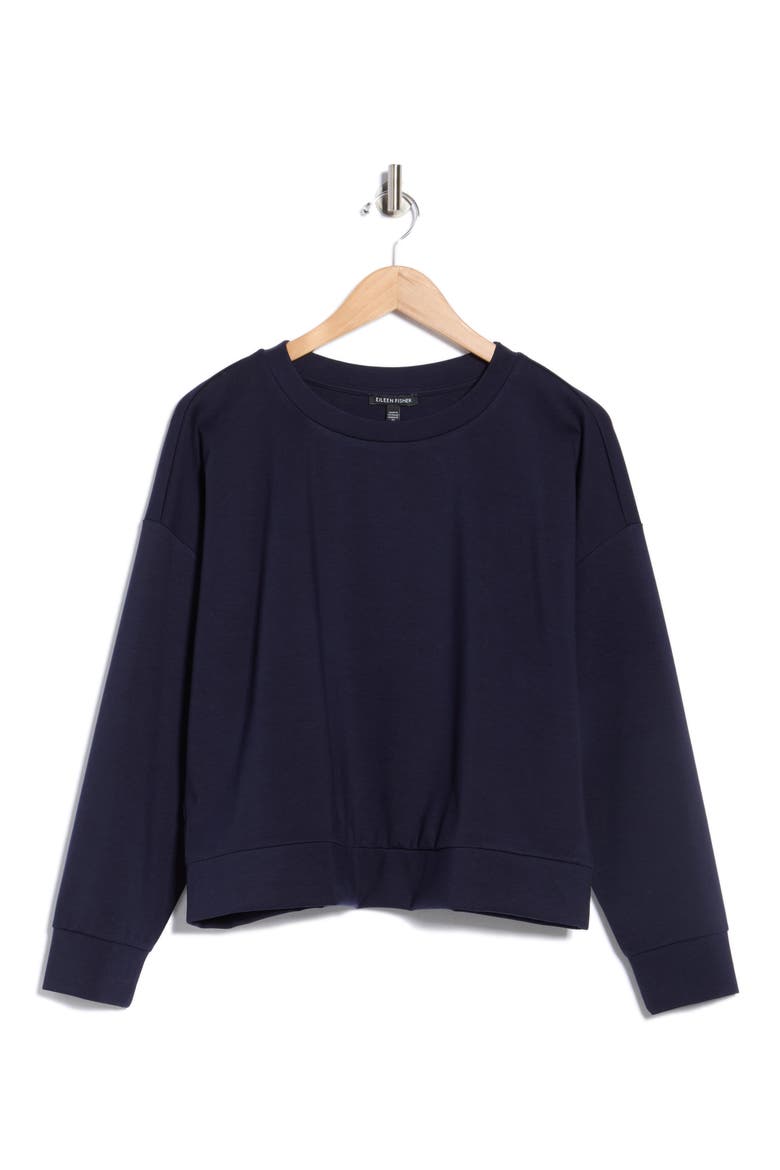 Round Neck Boxy Top, Alternate, color, INK