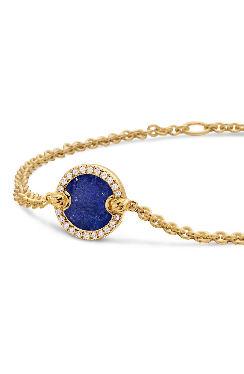 David Yurman Petite Elements Center Station Chain Bracelet with Semiprecious Stone & Diamonds, Alternate, color,