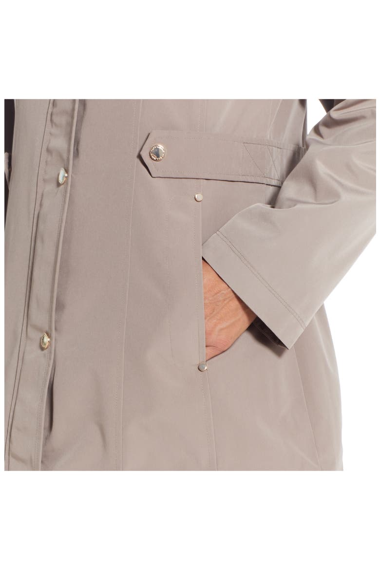 Water Resistant Zip Front Rain Jacket, Alternate, color, TAUPE