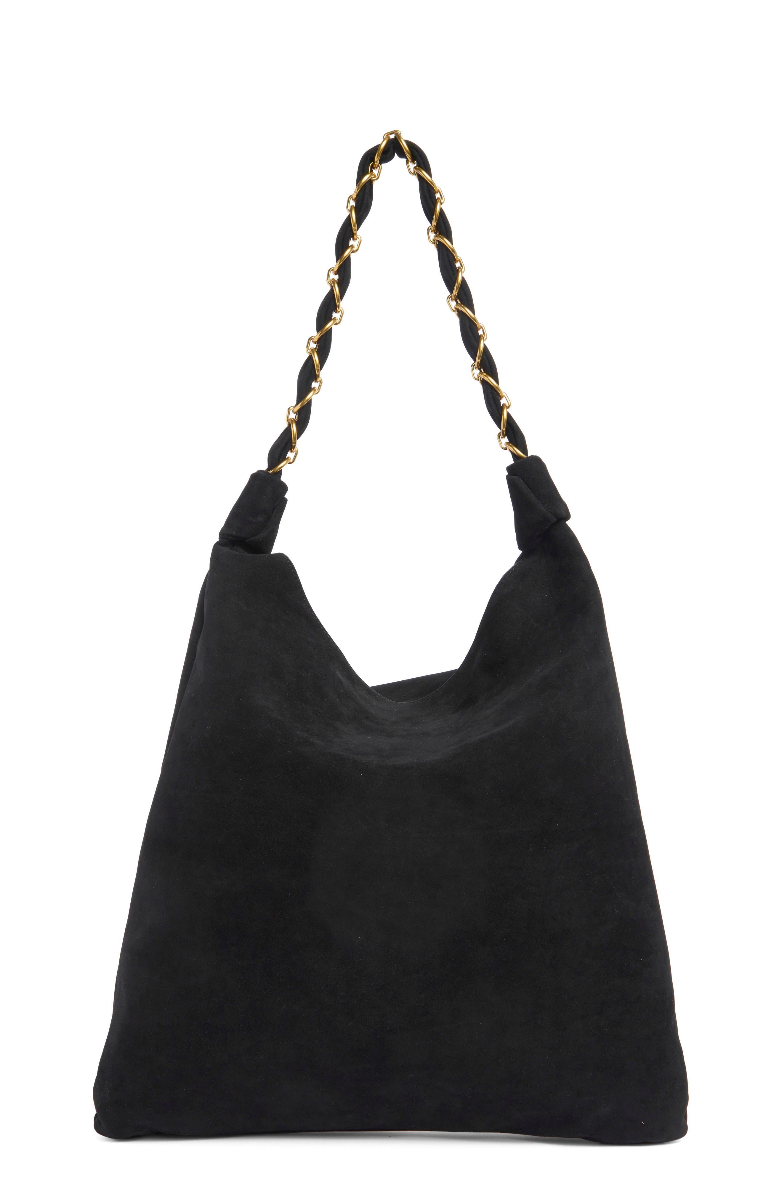 Chain Shoulder Bag, Main, color, BLACK