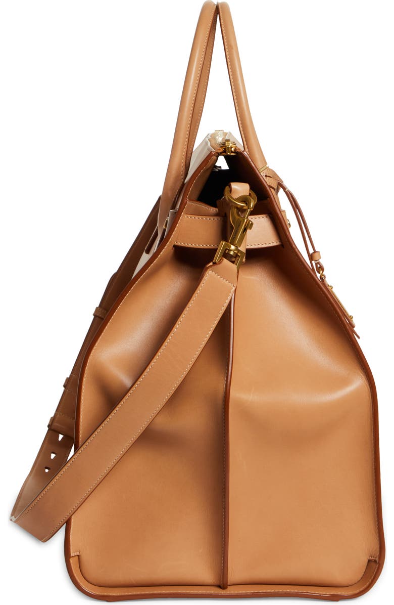 Saint Laurent Travel Sac de Jour Leather Tote, Alternate, color, Vintage Brown/ Gold