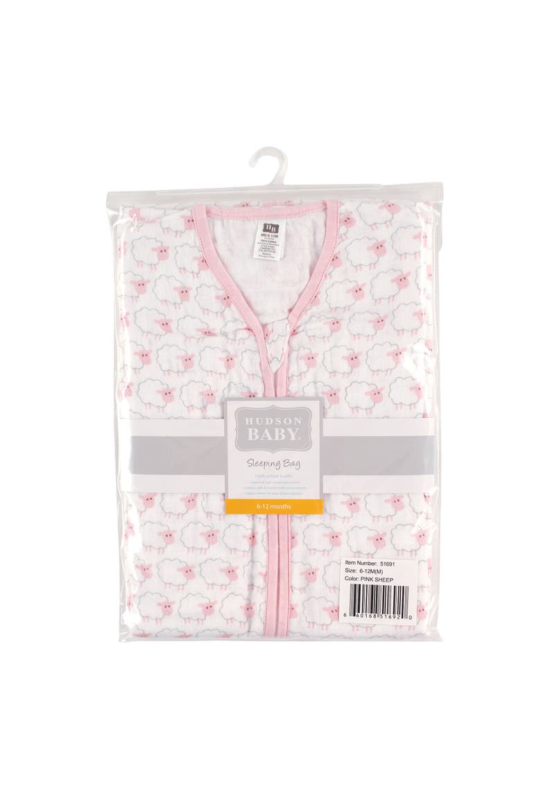 Muslin Cotton Sleeveless Wearable Sleeping Bag, Sack, Blanket, Alternate, color, Pink Sheep