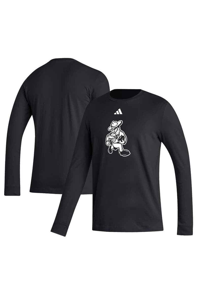 Men's adidas  Black Texas A&M Aggies Ol' Sarge Football Long Sleeve T-Shirt, Main, color, Black
