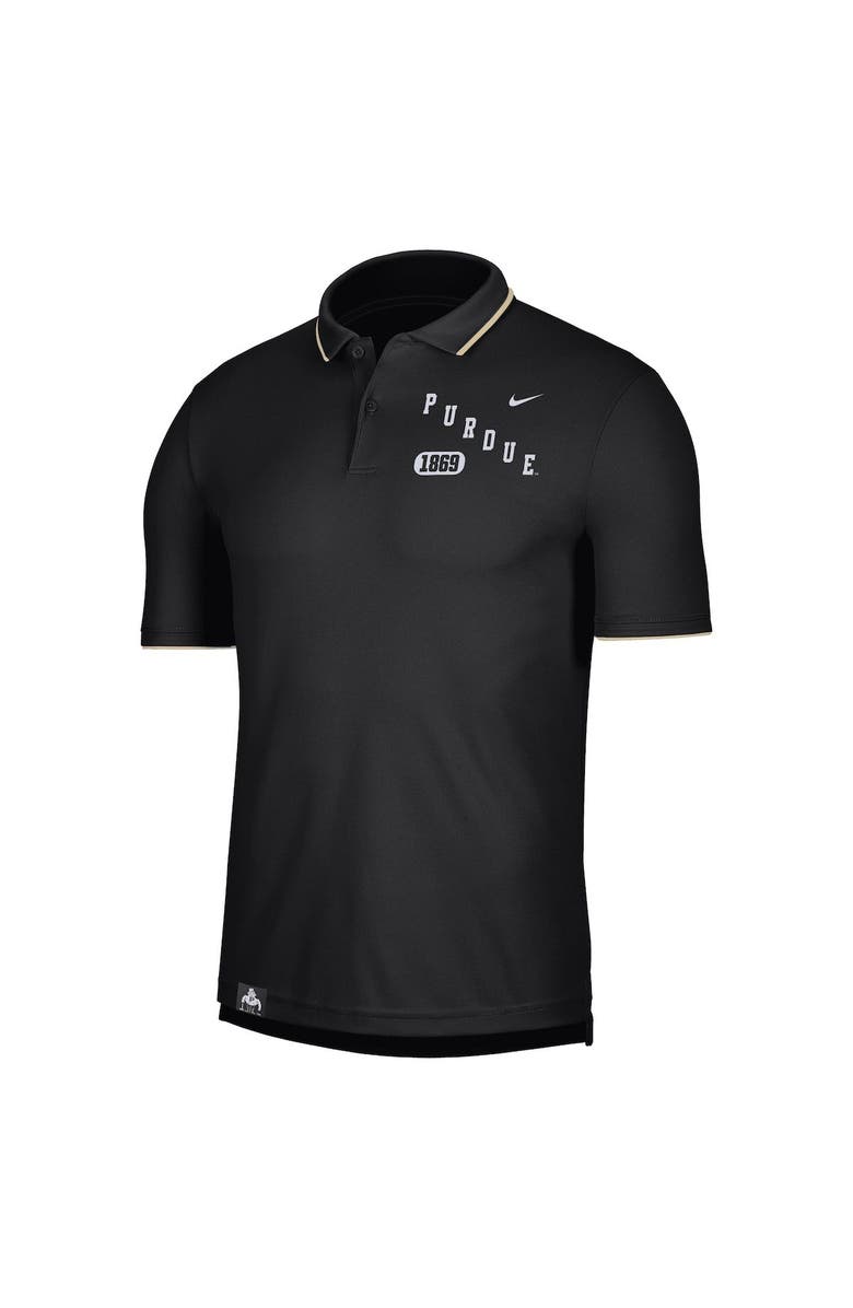 Nike Men's Nike Black Purdue Boilermakers Wordmark Performance Polo, Alternate, color,
