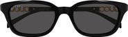 Gucci 53mm Gradient Polarized Rectangular Sunglasses