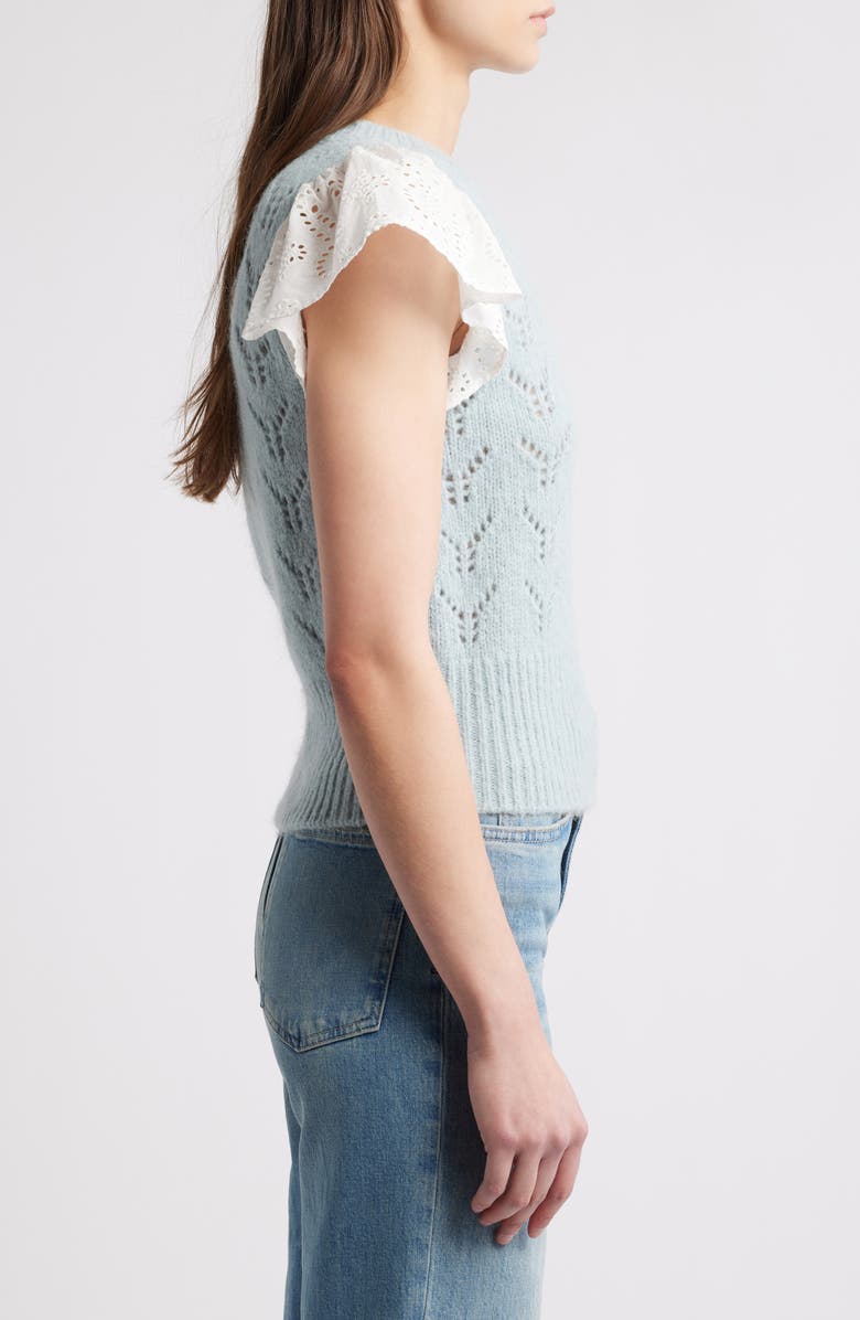 Rails Everly Flutter Sleeve Pointelle Sweater, Alternate, color, 