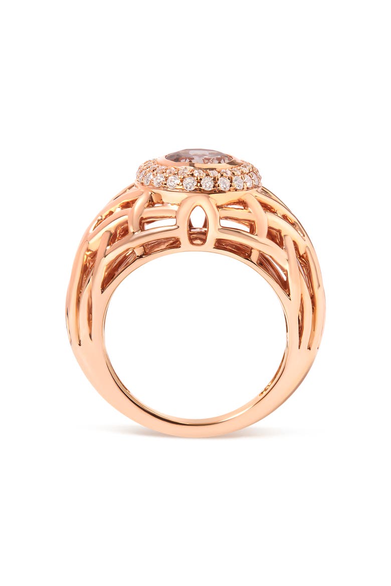14K Gold Morganite & 3/8 Cttw Diamonds Cocktail Ring, Alternate, color, Pink
