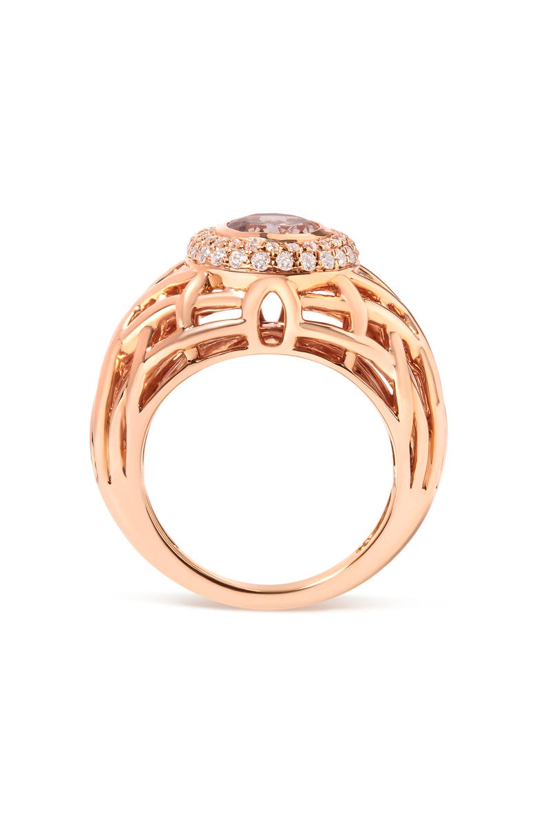 Haus of Brilliance 14K Gold Morganite & 3/8 Cttw Diamonds Cocktail Ring, Alternate, color, Pink