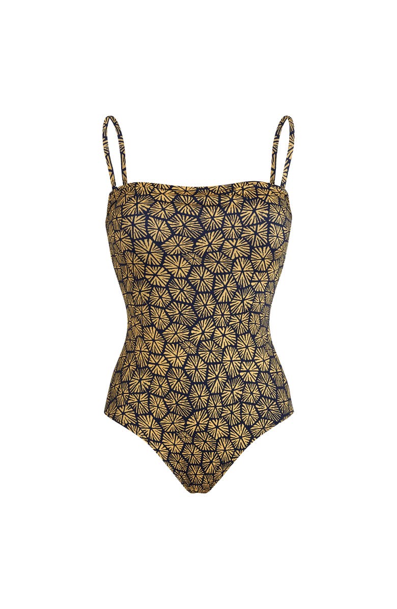 Vilebrequin Women's Carapaces Jersey Bustier One-Piece Swimsuit, Alternate, color, Bleu Marine