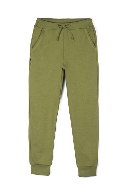 Mightly Organic Cotton Fleece Pocket Joggers In Green