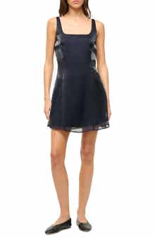 STAUD Livingston Square Neck Sleeveless Minidress