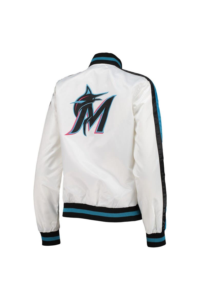 Women's Starter White Miami Marlins Hometown Satin Full-Snap Jacket, Alternate, color, White