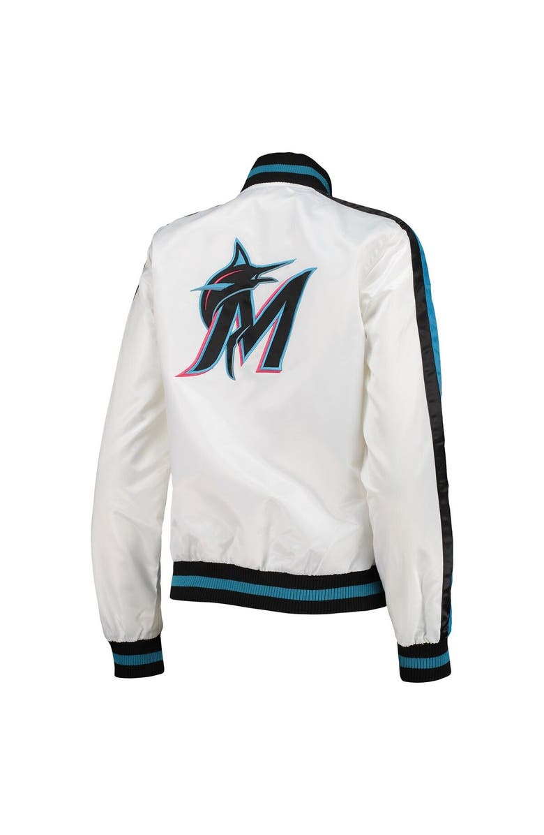 STARTER Women's Starter White Miami Marlins Hometown Satin Full-Snap Jacket, Alternate, color, 