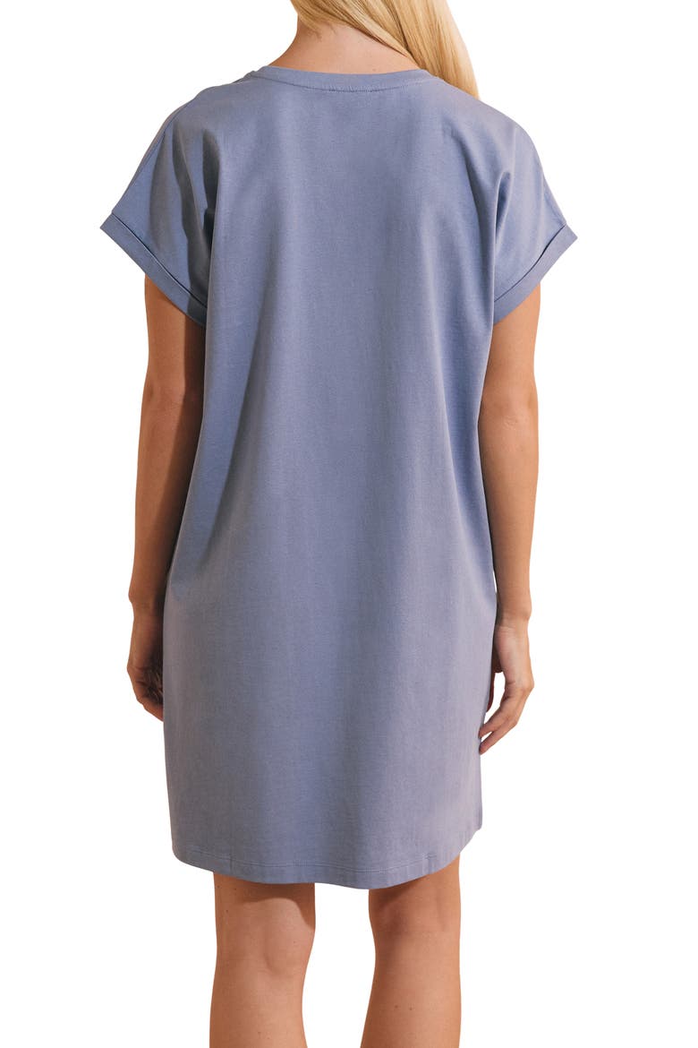 Brioche Cotton Jersey Sleep Shirt, Alternate, color, BLUE
