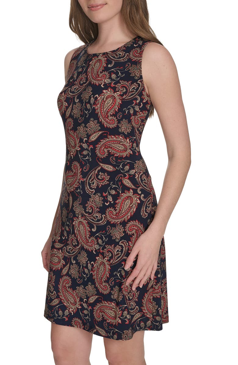 Tommy Hilfiger Sleeveless Shift Dress, Alternate, color, Sky Captain Multi