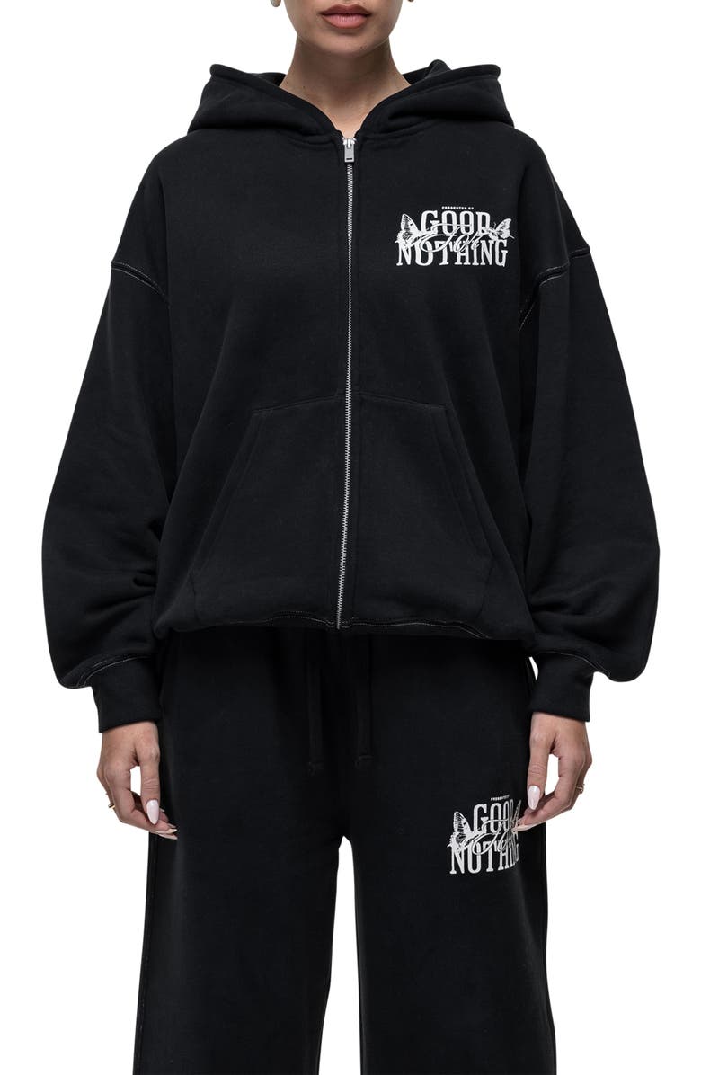 Good For Nothing Dakota Black Zip up Hoodie, Main, color, Black