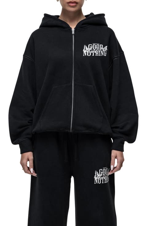 Dakota Black Zip up Hoodie