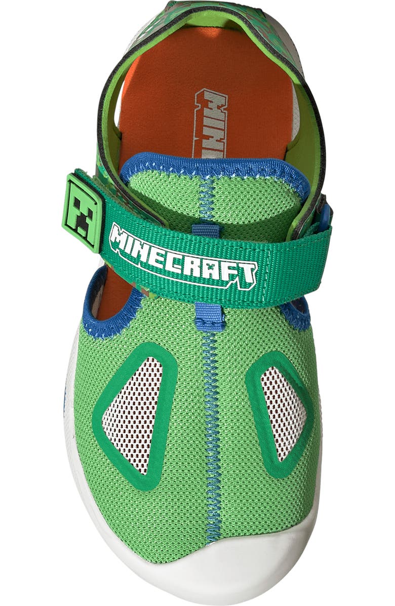 adidas x Minecraft Kids' Terrex Cap Toe Sandal, Alternate, color, Lucid Lime/ Ray Blue/ Orange