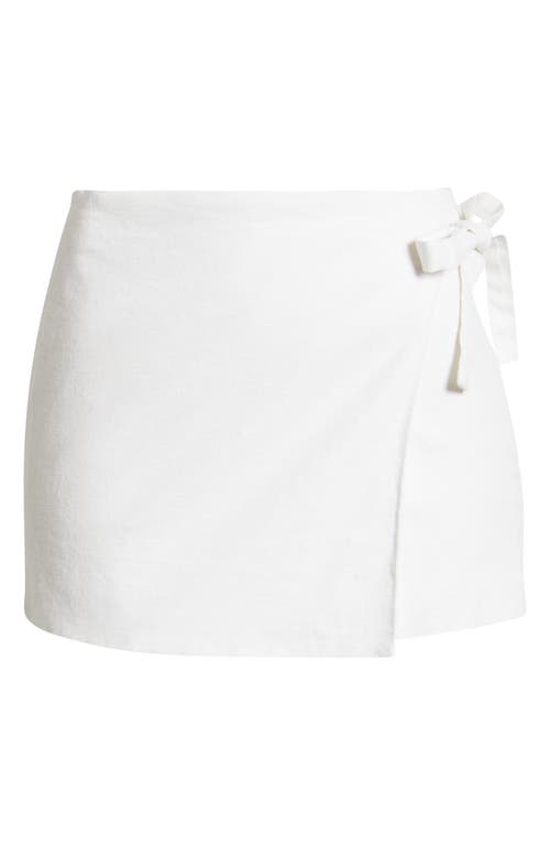 Open Edit Linen Blend Wrap Skort