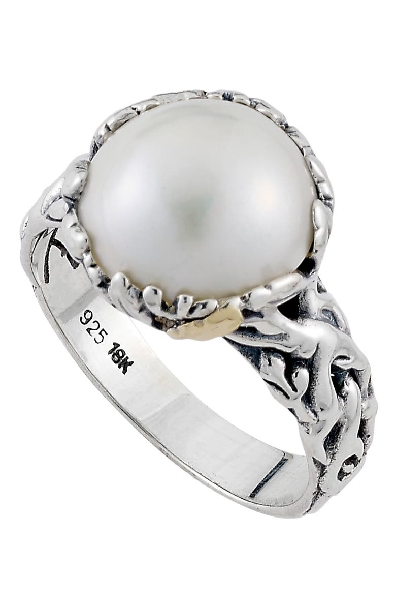 SAMUEL B. Sterling Silver 18K Yellow Gold Mabe Freshwater Pearl Ring, Main, color,