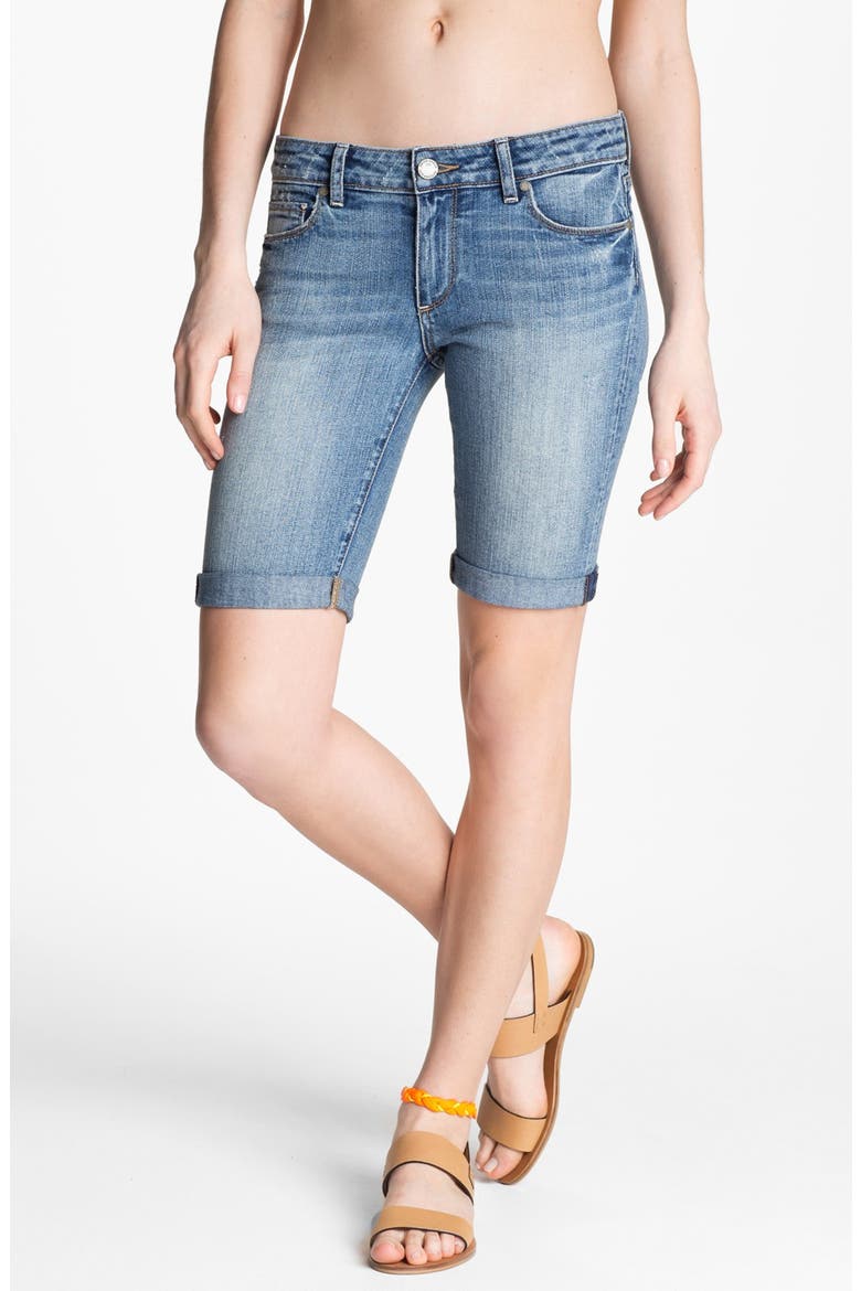 Denim 'Jax' Stretch Denim Bermuda Shorts, Main, color, BEACHWOOD