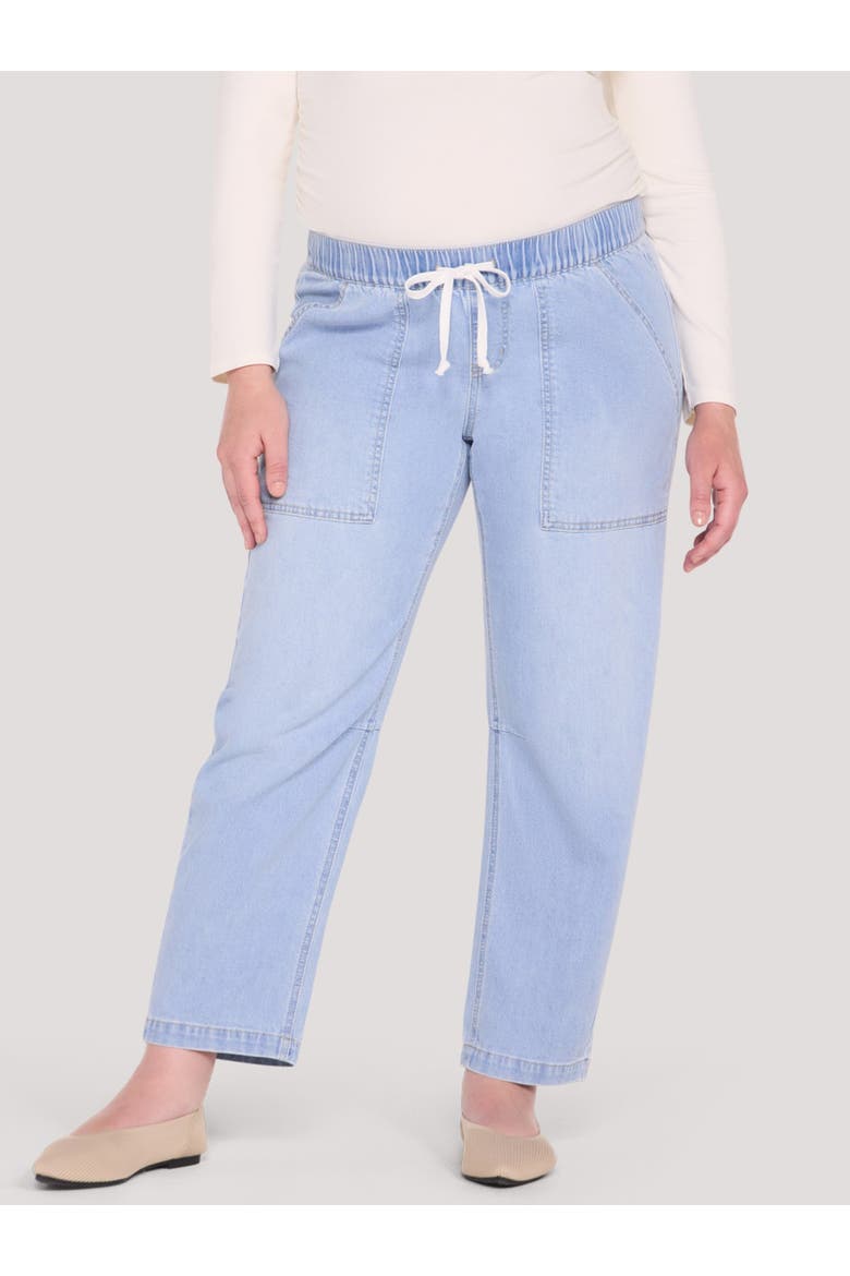 Pull-On Drawstring Barrel Jean, Main, color, Addie Light Wash