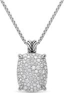David Yurman Chatelaine Elongated Pendant Necklace in Sterling Silver with Diamonds