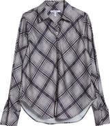Derek Lam 10 Crosby Wesley Lattice Print Button-Up Shirt