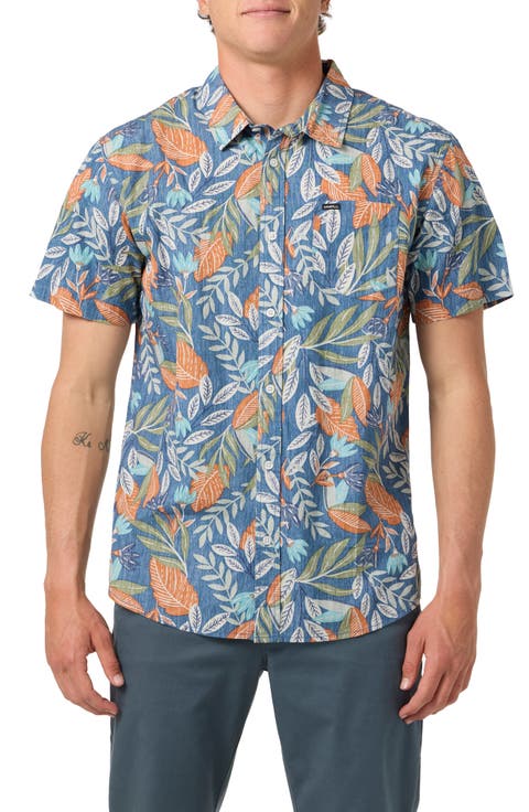 Terrace Print Short Sleeve Button-Up Shirt
