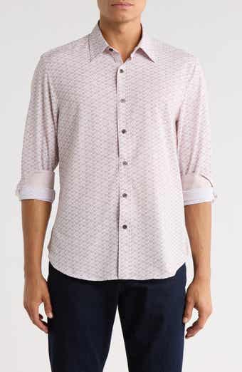 CONSTRUCT Slim Fit Abstract Geo Print Stretch Button-Up Shirt