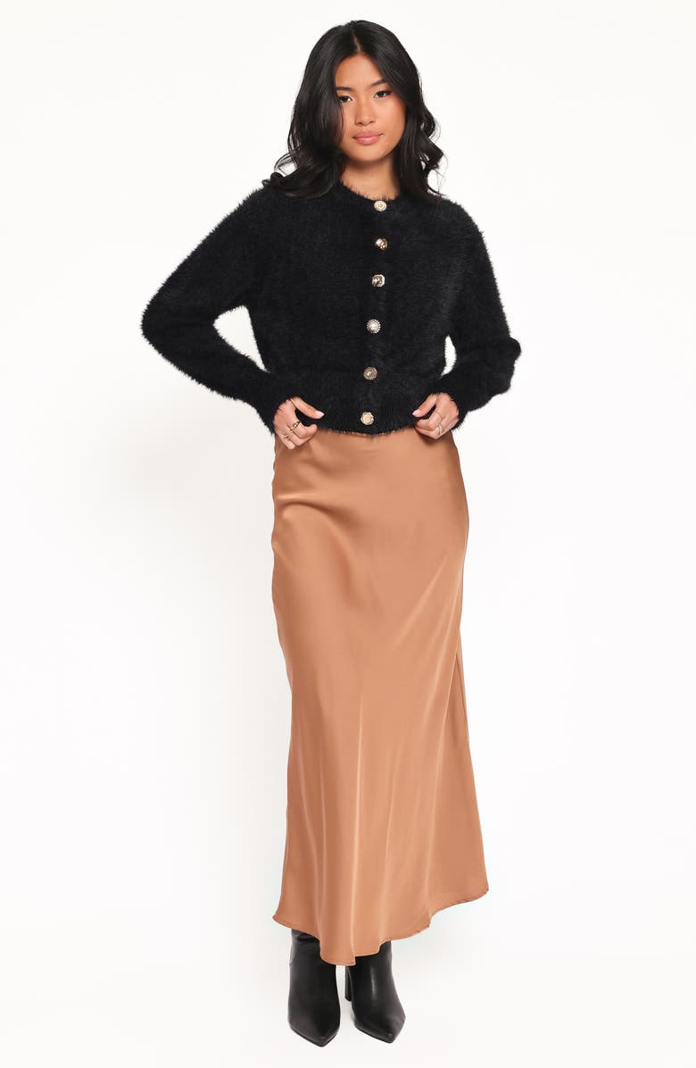 Petal & Pup Juntie Eyelash Knit Cardigan, Alternate, color, Black