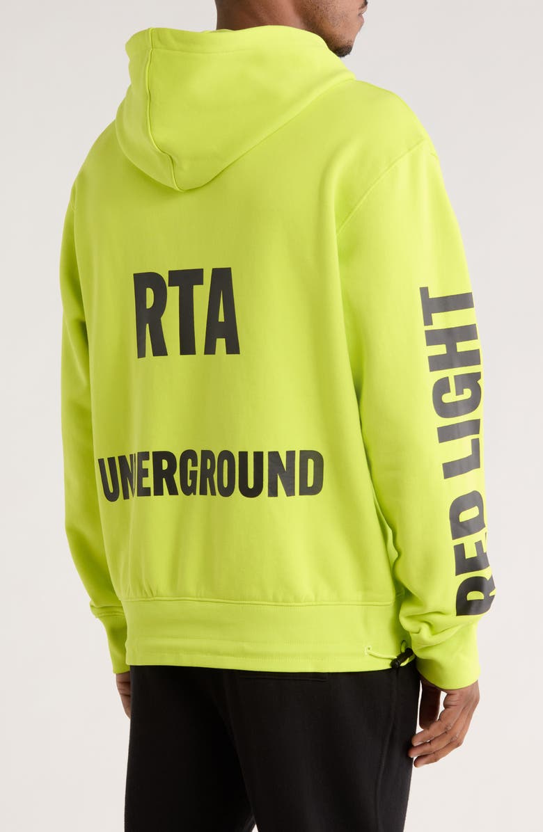 RtA Jordon Underground Graphic Hoodie, Alternate, color, Neon Underground