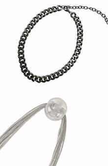 Adornia Set of 2 Assorted Curb Chain & Pendant Necklaces